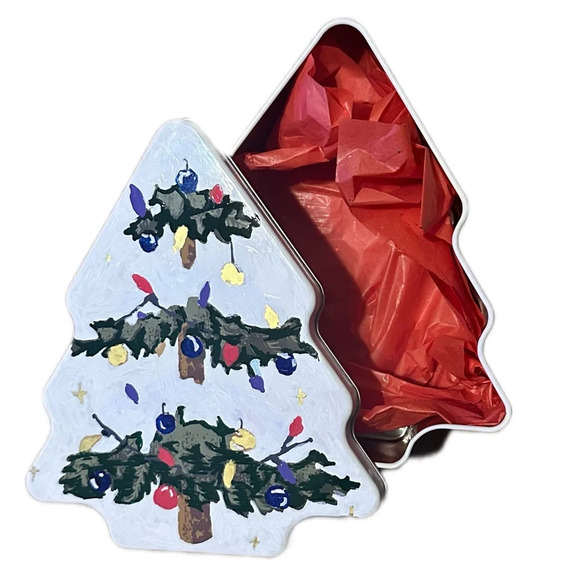 Christmas Tree Handcrafted UpCycled  Handmade Hand painted  Holiday Tin New - Picture 7 of 9